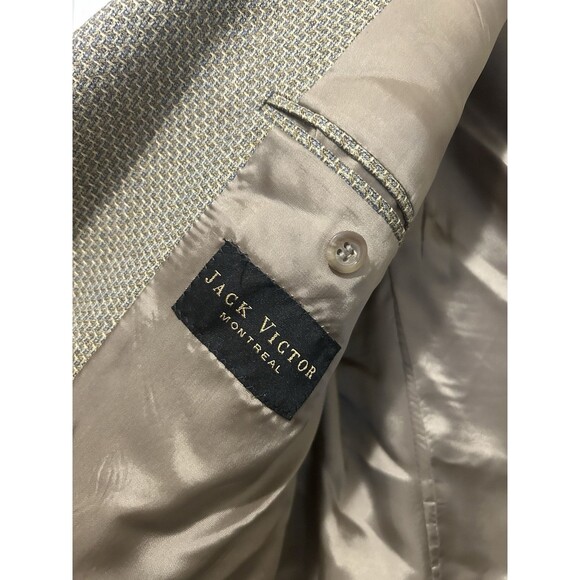 Jack Victor Montreal Wool Tweed Lined Double Vent Blazer Sport coat 44R 3 Button - Picture 2 of 8